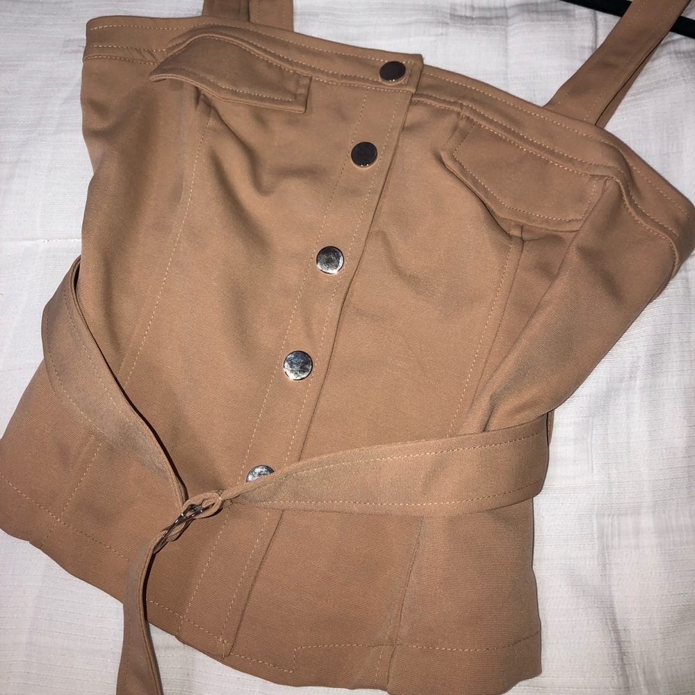 Tan Belted Top
